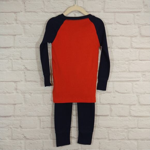 F Gap Kids Boys Orange Navy Game Over Organic Cotton Long Sleeve PJ Set NWT 4 - Picture 3 of 9